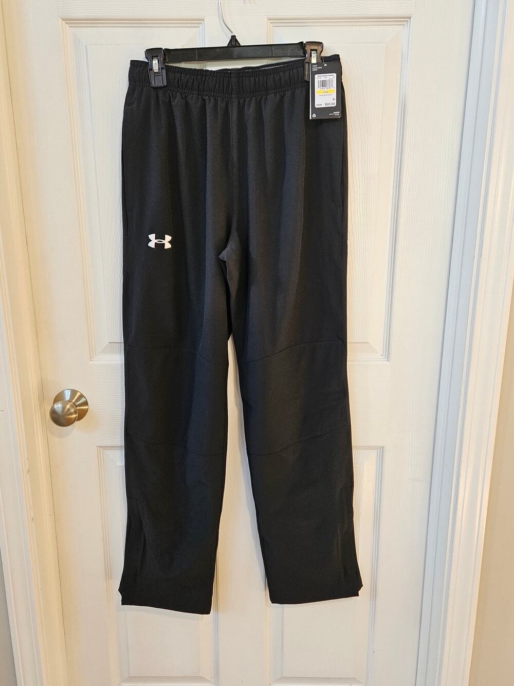 Under Armour Men's Hockey Warm Up Pants Medium Black NWT Ankle Zip
